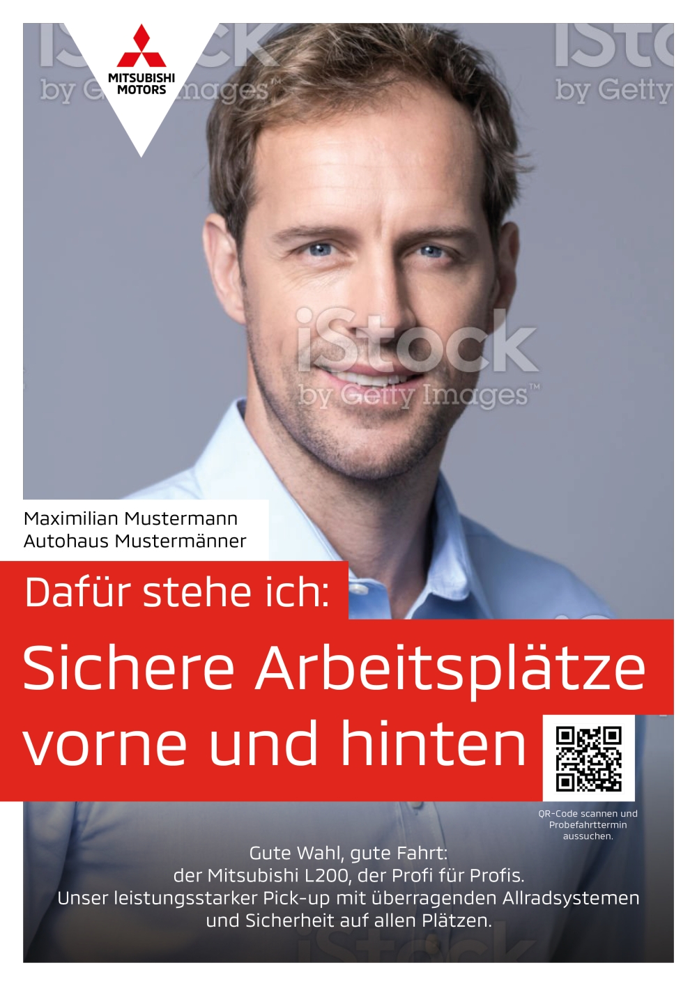 Guerilla-Plakat Handelsmarketing für Mitsubishi