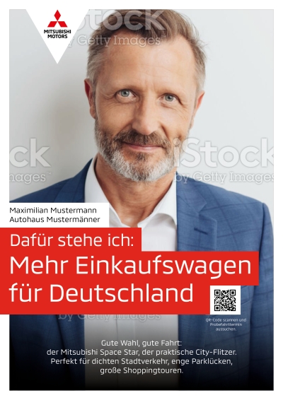 Guerilla-Plakat Handelsmarketing für Mitsubishi