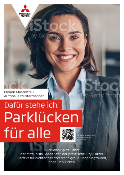 Guerilla-Plakat Handelsmarketing für Mitsubishi