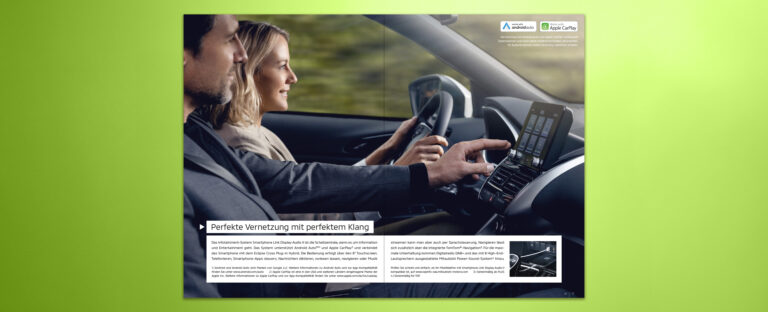 VOON Werbeagentur Case – Literaturkonzept Modellprospekt Mitsubishi Eclipse Cross Plug-in Hybrid Doppelseiten-Beispiele 1