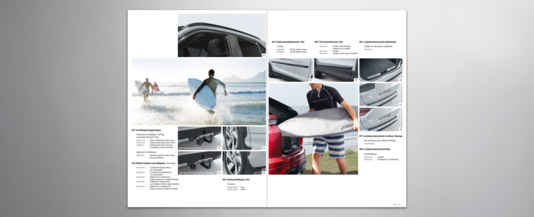 VOON Werbeagentur Case – Literaturkonzept Zubehörprospekt Mitsubishi Eclipse Cross Plug-in Hybrid Doppelseiten-Beispiele 2