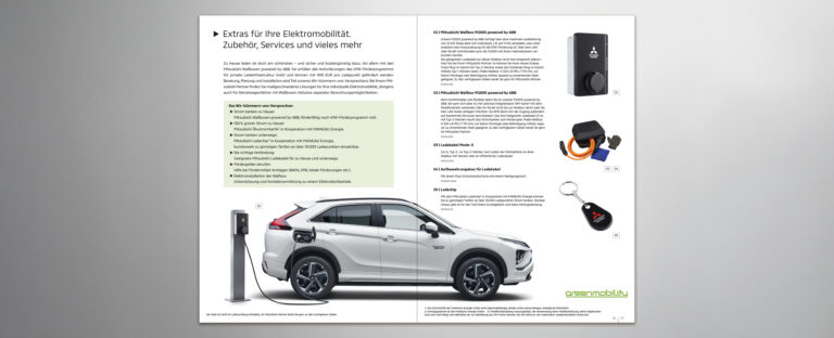 VOON Werbeagentur Case – Literaturkonzept Zubehörprospekt Mitsubishi Eclipse Cross Plug-in Hybrid Doppelseiten-Beispiele 4