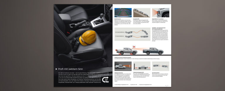 VOON Werbeagentur Case – Literaturkonzept Modellprospekt Mitsubishi L200 Doppelseiten-Beispiele 1