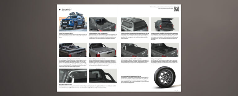VOON Werbeagentur Case – Literaturkonzept Modellprospekt Mitsubishi L200 Doppelseiten-Beispiele 2