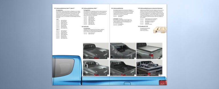 VOON Werbeagentur Case – Literaturkonzept Zubehörprospekt Mitsubishi L200 Doppelseiten-Beispiele 2