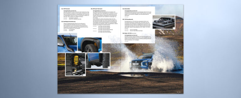 VOON Werbeagentur Case – Literaturkonzept Zubehörprospekt Mitsubishi L200 Doppelseiten-Beispiele 3