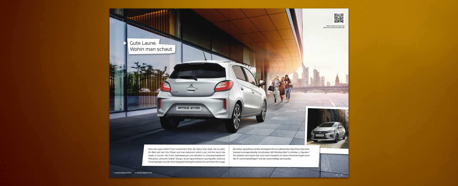 VOON Werbeagentur Case – Literaturkonzept Modellprospekt Mitsubishi Space Star Titel und erste Doppelseite