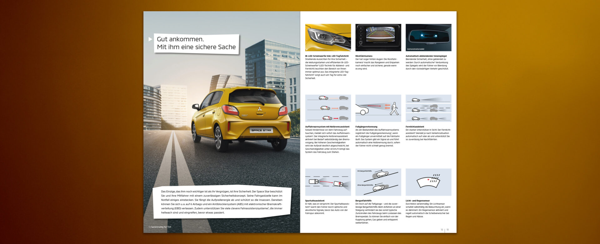 VOON Werbeagentur Case – Literaturkonzept Modellprospekt Mitsubishi Space Star Titel und erste Doppelseite