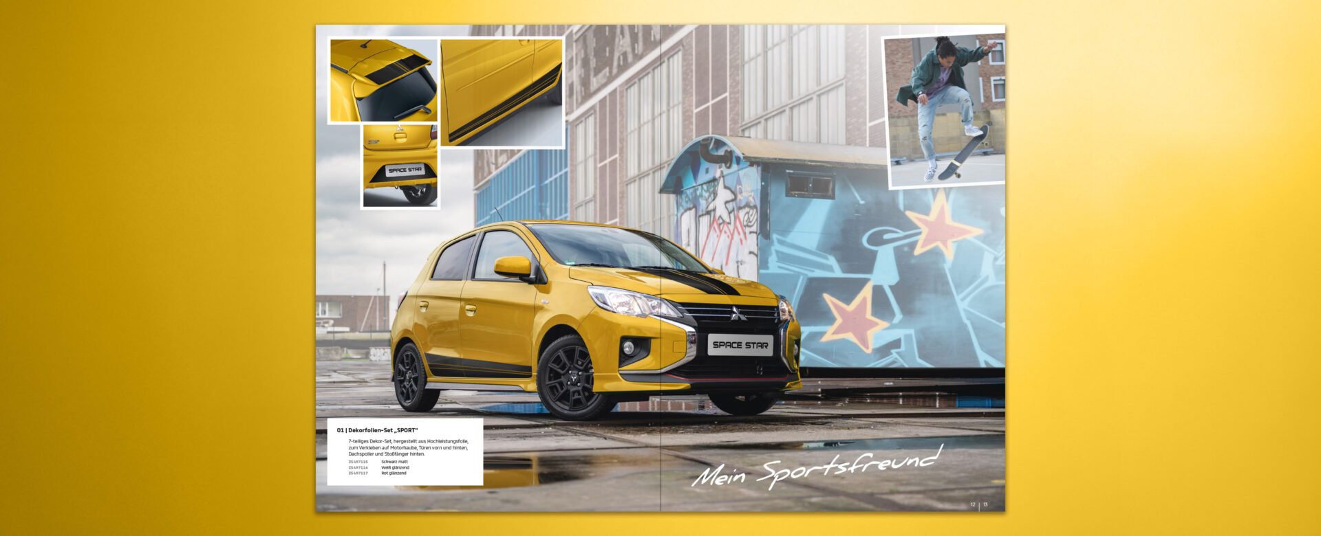 VOON Werbeagentur Case – Literaturkonzept Zubehörprospekt Mitsubishi Space Star Doppelseiten-Beispiele 2