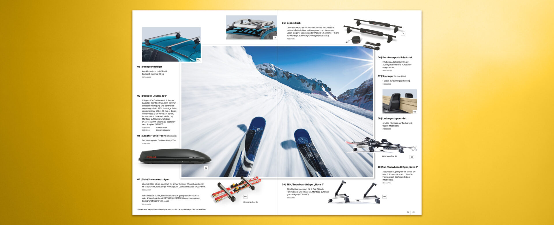 VOON Werbeagentur Case – Literaturkonzept Zubehörprospekt Mitsubishi Space Star Doppelseiten-Beispiele 3