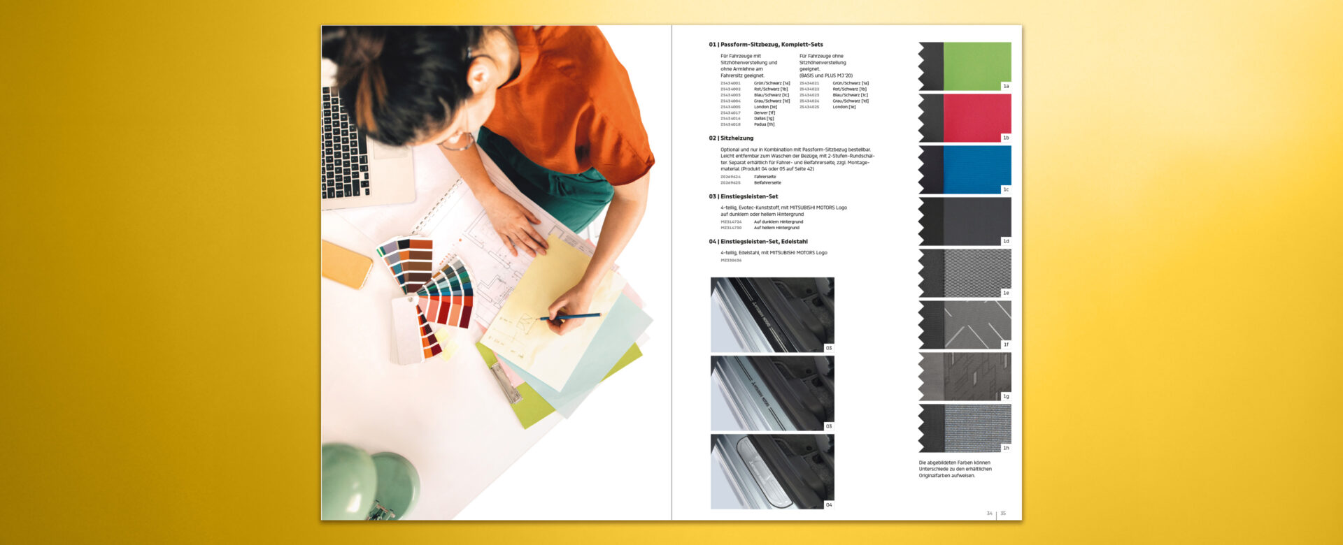 VOON Werbeagentur Case – Literaturkonzept Zubehörprospekt Mitsubishi Space Star Doppelseiten-Beispiele 4