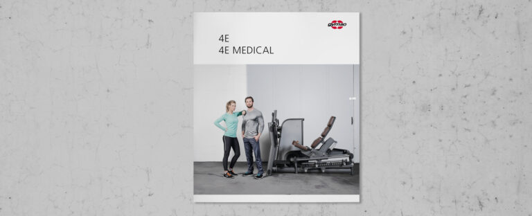 VOON Werbeagentur Case – Literaturkonzept für gym80 Produktbroschüre 4E Medical, Titelseite