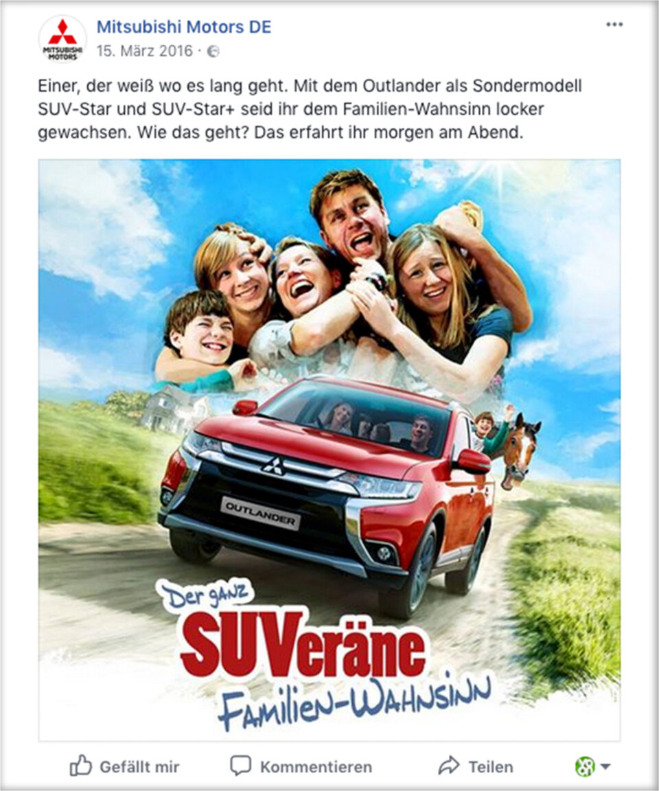 VOON Werbeagentur Case – Mitsubishi Social Media Post SUVerän Sondermodellkampagne 2