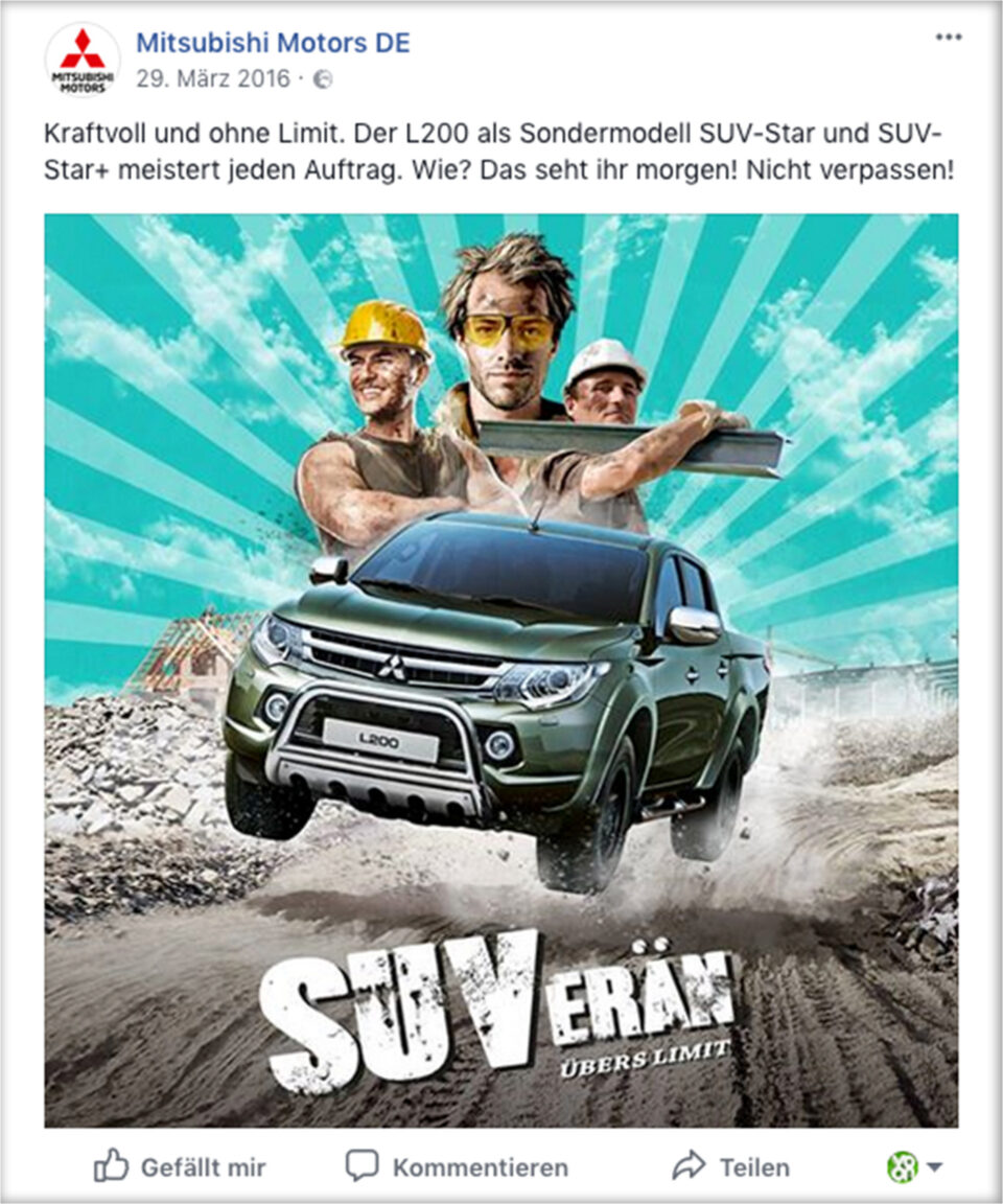 VOON Werbeagentur Case – Mitsubishi Social Media Post SUVerän Sondermodellkampagne 1