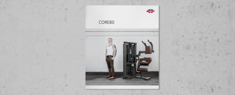 VOON Werbeagentur Case – Literaturkonzept für gym80 Produktbroschüre Core80, Titelseite