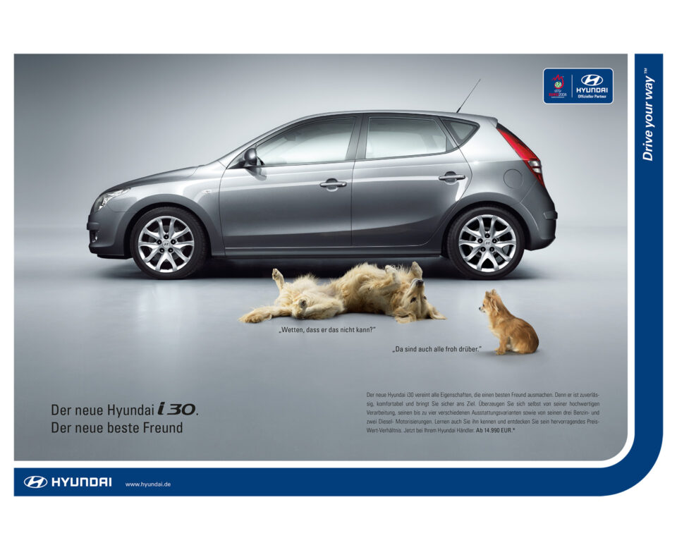 Hyundai Modellkampagne „Der neue beste Freund“ Printanzeige 1