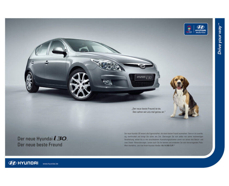 Hyundai Modellkampagne „Der neue beste Freund“ Printanzeige 2ä