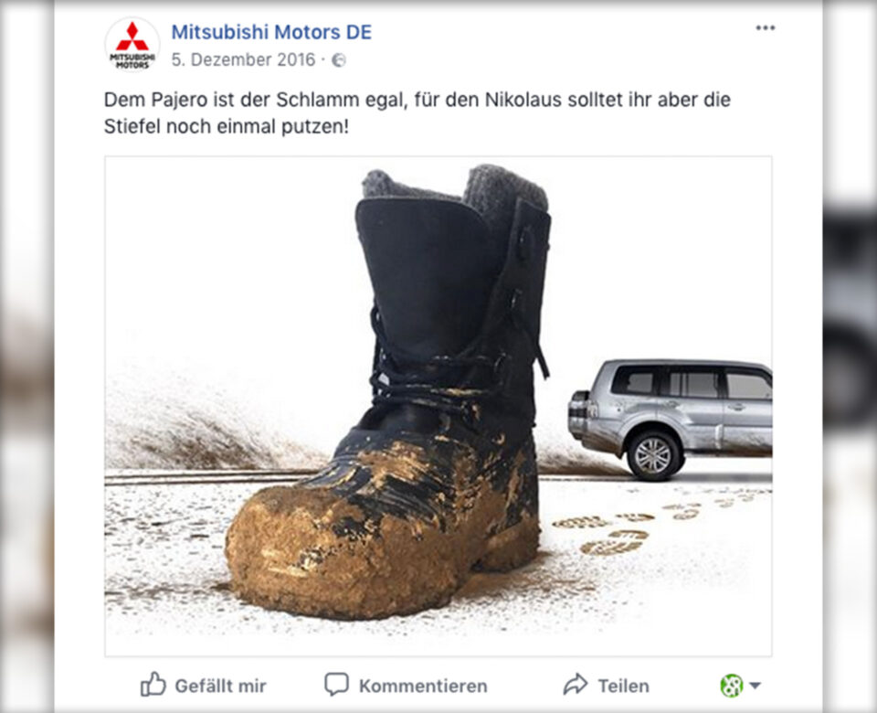 VOON Werbeagentur Case – Mitsubishi Social Media Post zu Nikolaus