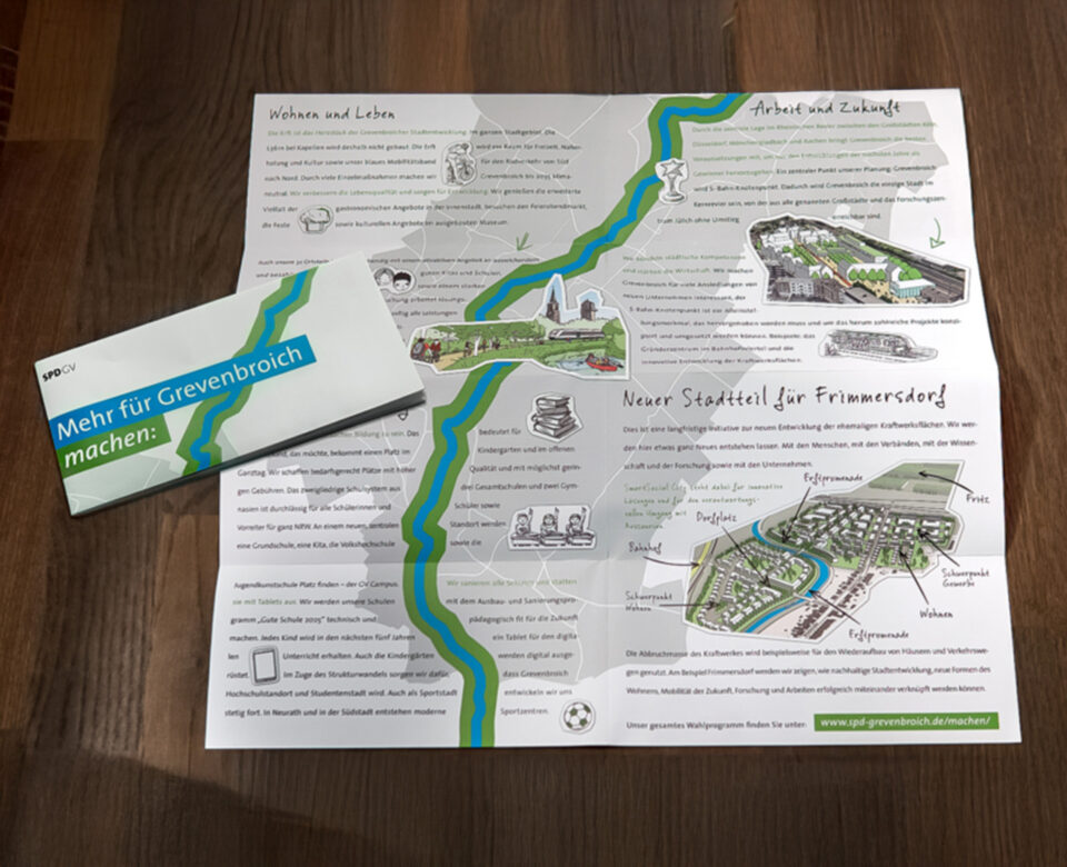 VOON Werbeagentur Case – Wahlkampagne SPD Grevenbroich Stadtplan