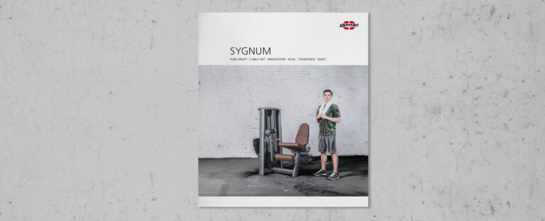 VOON Werbeagentur Case – Literaturkonzept für gym80 Produktbroschüre Sygnum, Titelseite