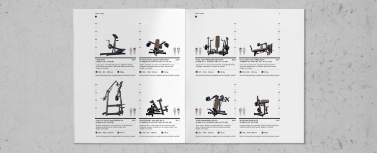 VOON Werbeagentur Case – Literaturkonzept für gym80 Produktbroschüre Sygnum, Doppelseite 2