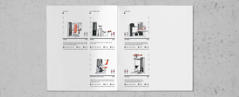 VOON Werbeagentur Case – Literaturkonzept für gym80 Produktbroschüre Sygnum, Doppelseite 6